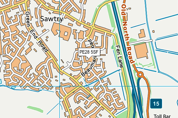 PE28 5SF map - OS VectorMap District (Ordnance Survey)