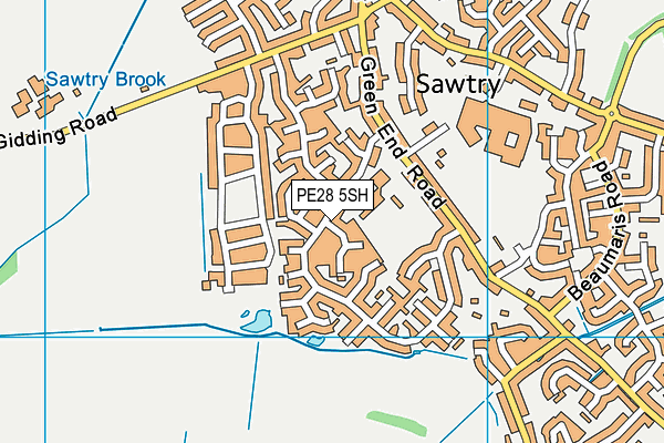 Sawtry Infants' School map (PE28 5SH) - OS VectorMap District (Ordnance Survey)