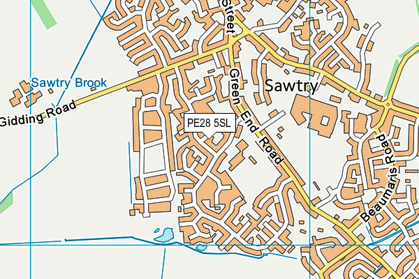 PE28 5SL map - OS VectorMap District (Ordnance Survey)