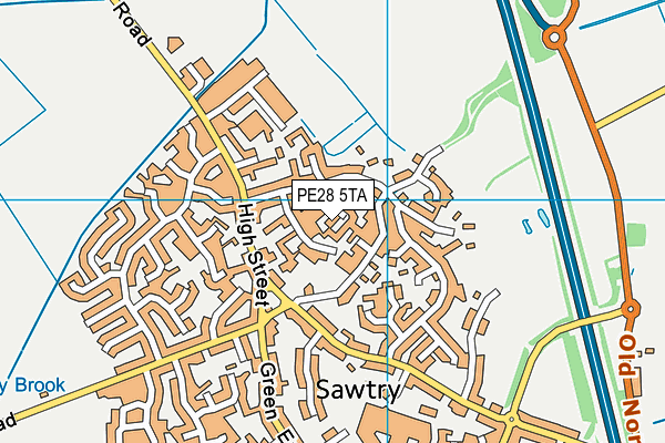 PE28 5TA map - OS VectorMap District (Ordnance Survey)