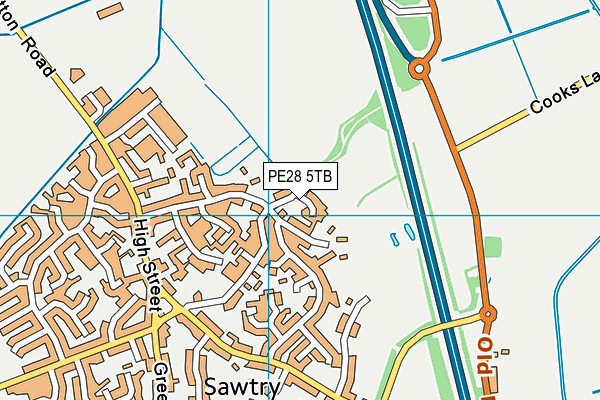 PE28 5TB map - OS VectorMap District (Ordnance Survey)