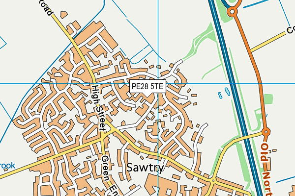 PE28 5TE map - OS VectorMap District (Ordnance Survey)
