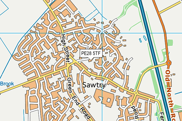 PE28 5TF map - OS VectorMap District (Ordnance Survey)