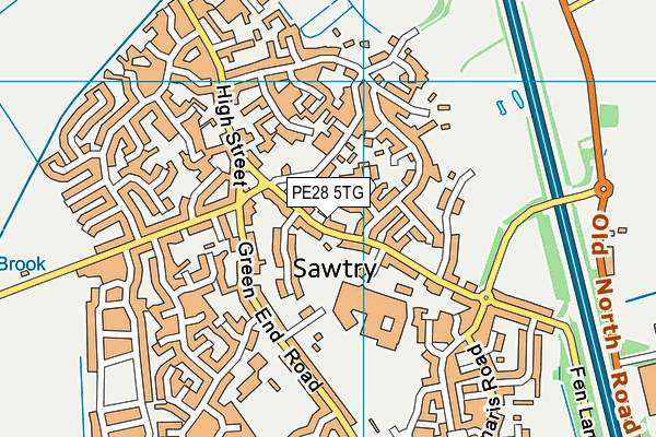 PE28 5TG map - OS VectorMap District (Ordnance Survey)