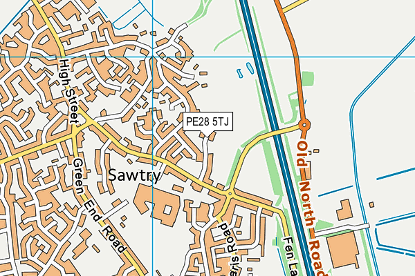 PE28 5TJ map - OS VectorMap District (Ordnance Survey)