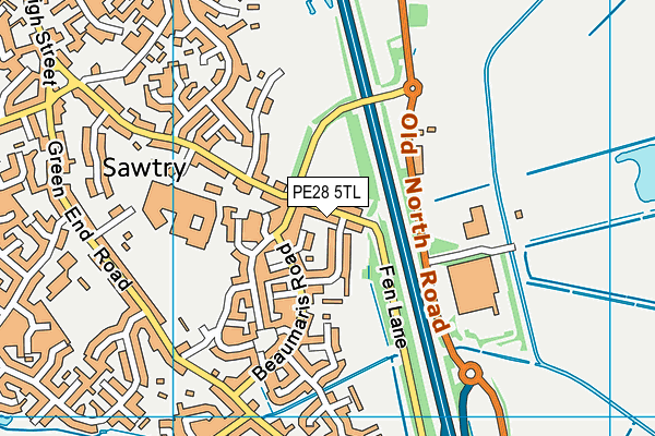 PE28 5TL map - OS VectorMap District (Ordnance Survey)