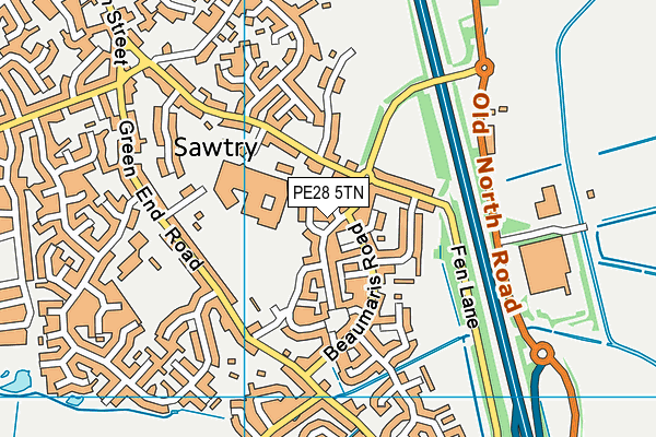 PE28 5TN map - OS VectorMap District (Ordnance Survey)