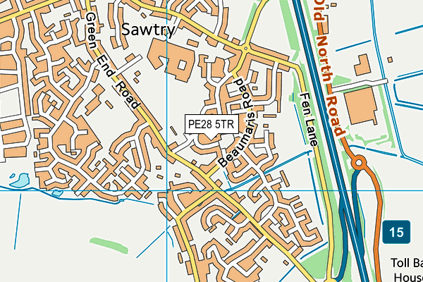 PE28 5TR map - OS VectorMap District (Ordnance Survey)