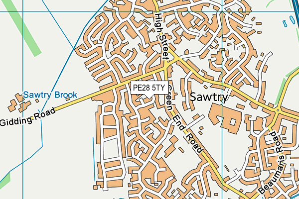 PE28 5TY map - OS VectorMap District (Ordnance Survey)
