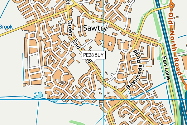 Academy Leisure Sawtry map (PE28 5UY) - OS VectorMap District (Ordnance Survey)