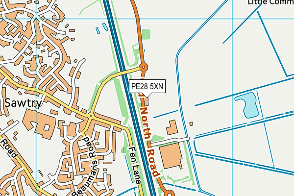 PE28 5XN map - OS VectorMap District (Ordnance Survey)