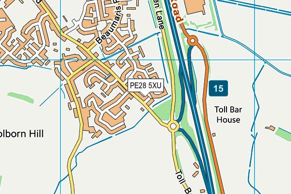 PE28 5XU map - OS VectorMap District (Ordnance Survey)