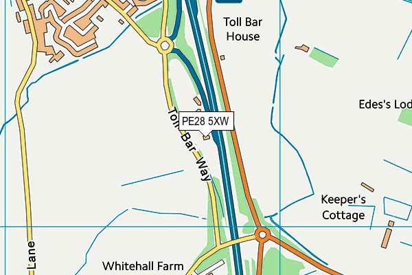 PE28 5XW map - OS VectorMap District (Ordnance Survey)