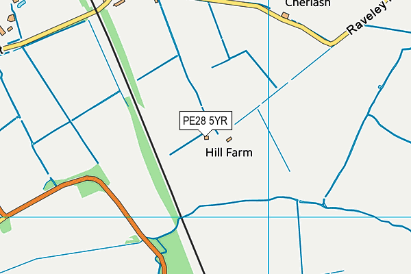 PE28 5YR map - OS VectorMap District (Ordnance Survey)