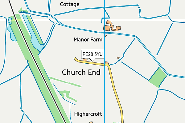 PE28 5YU map - OS VectorMap District (Ordnance Survey)