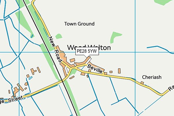 PE28 5YW map - OS VectorMap District (Ordnance Survey)