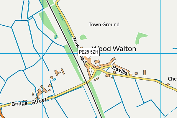 PE28 5ZH map - OS VectorMap District (Ordnance Survey)