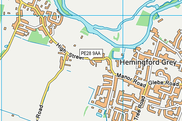 PE28 9AA map - OS VectorMap District (Ordnance Survey)