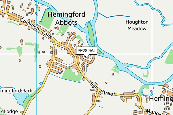 PE28 9AJ map - OS VectorMap District (Ordnance Survey)