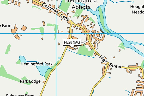 PE28 9AQ map - OS VectorMap District (Ordnance Survey)