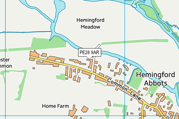 PE28 9AR map - OS VectorMap District (Ordnance Survey)