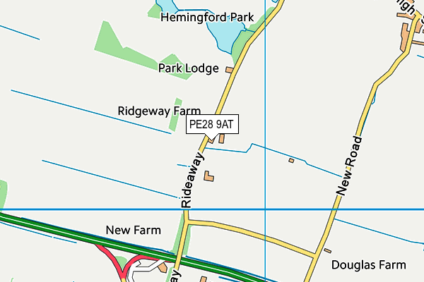 PE28 9AT map - OS VectorMap District (Ordnance Survey)