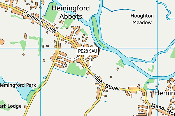 PE28 9AU map - OS VectorMap District (Ordnance Survey)