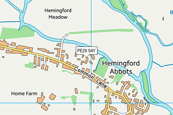 PE28 9AY map - OS VectorMap District (Ordnance Survey)