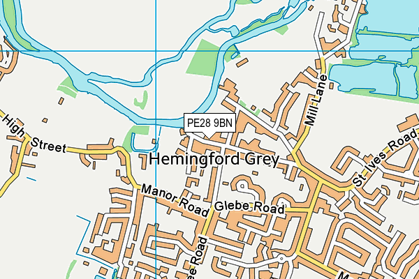 PE28 9BN map - OS VectorMap District (Ordnance Survey)