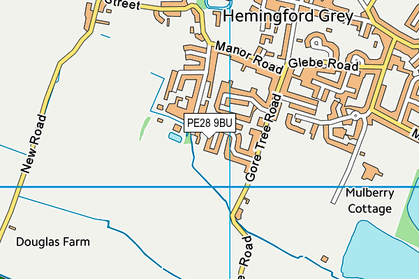 PE28 9BU map - OS VectorMap District (Ordnance Survey)
