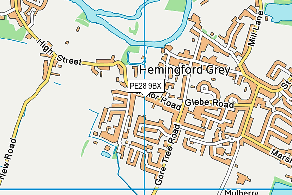 Hemingford Pavilion map (PE28 9BX) - OS VectorMap District (Ordnance Survey)