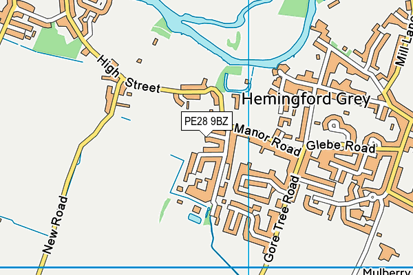 PE28 9BZ map - OS VectorMap District (Ordnance Survey)