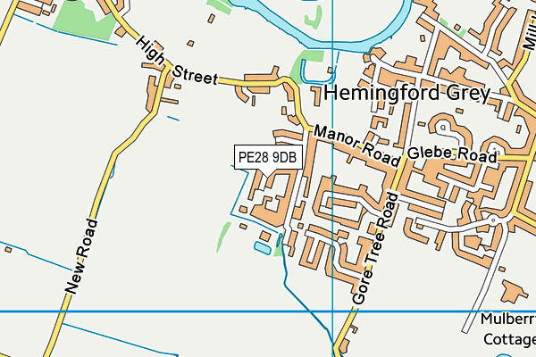 PE28 9DB map - OS VectorMap District (Ordnance Survey)