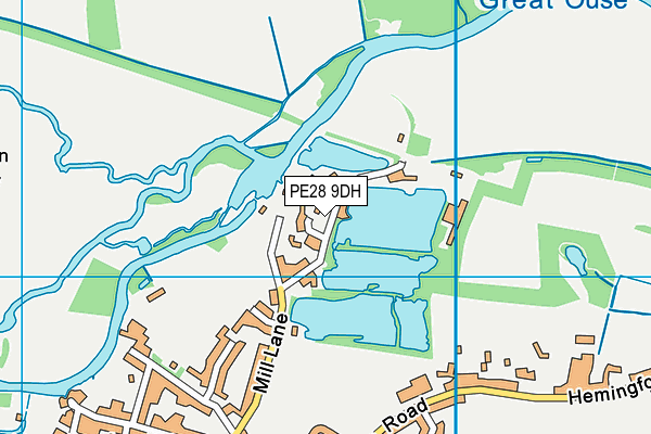 PE28 9DH map - OS VectorMap District (Ordnance Survey)