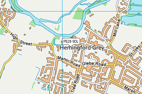 PE28 9DL map - OS VectorMap District (Ordnance Survey)