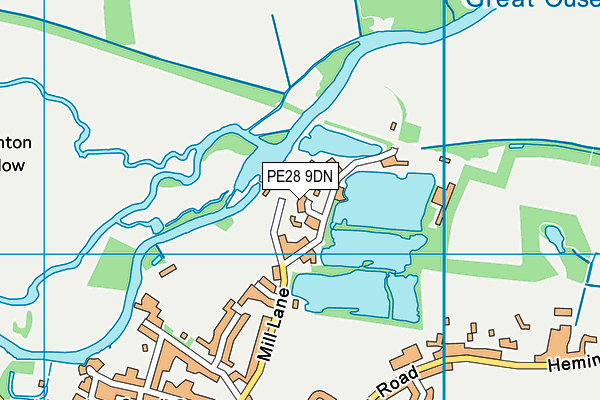 PE28 9DN map - OS VectorMap District (Ordnance Survey)