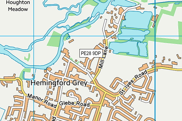 PE28 9DP map - OS VectorMap District (Ordnance Survey)