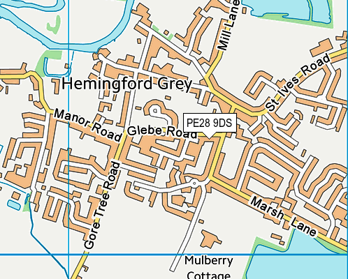 PE28 9DS map - OS VectorMap District (Ordnance Survey)