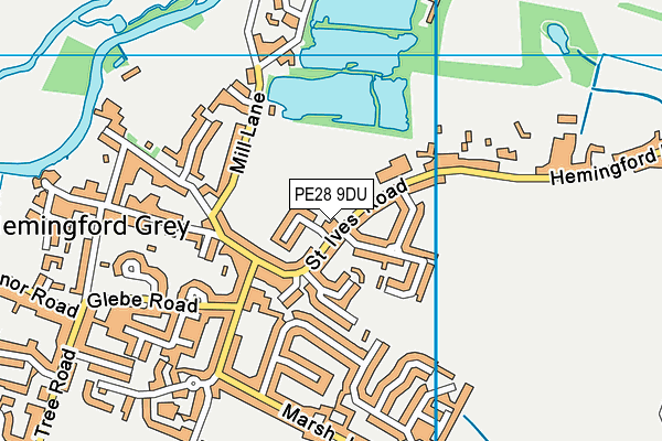 Hemingford Grey Primary School map (PE28 9DU) - OS VectorMap District (Ordnance Survey)
