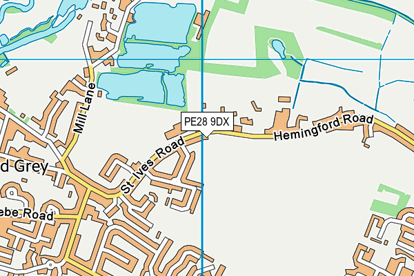 PE28 9DX map - OS VectorMap District (Ordnance Survey)