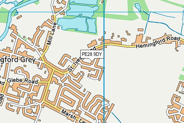 PE28 9DY map - OS VectorMap District (Ordnance Survey)