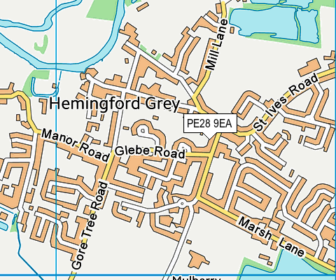 PE28 9EA map - OS VectorMap District (Ordnance Survey)