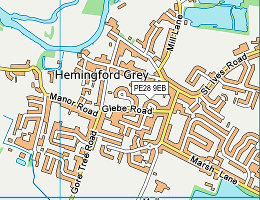 PE28 9EB map - OS VectorMap District (Ordnance Survey)