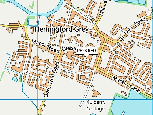 PE28 9ED map - OS VectorMap District (Ordnance Survey)