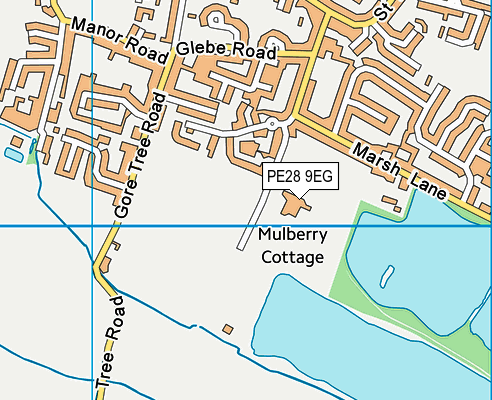 PE28 9EG map - OS VectorMap District (Ordnance Survey)