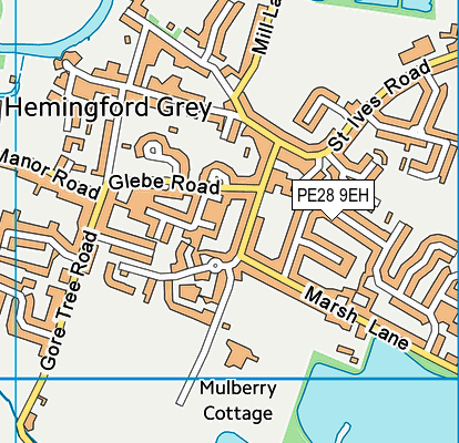 PE28 9EH map - OS VectorMap District (Ordnance Survey)