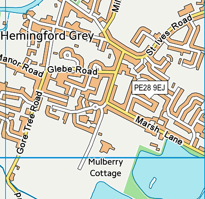 PE28 9EJ map - OS VectorMap District (Ordnance Survey)