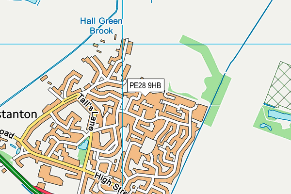 PE28 9HB map - OS VectorMap District (Ordnance Survey)