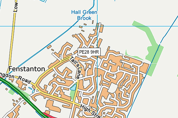 PE28 9HR map - OS VectorMap District (Ordnance Survey)
