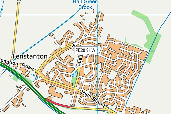 PE28 9HW map - OS VectorMap District (Ordnance Survey)